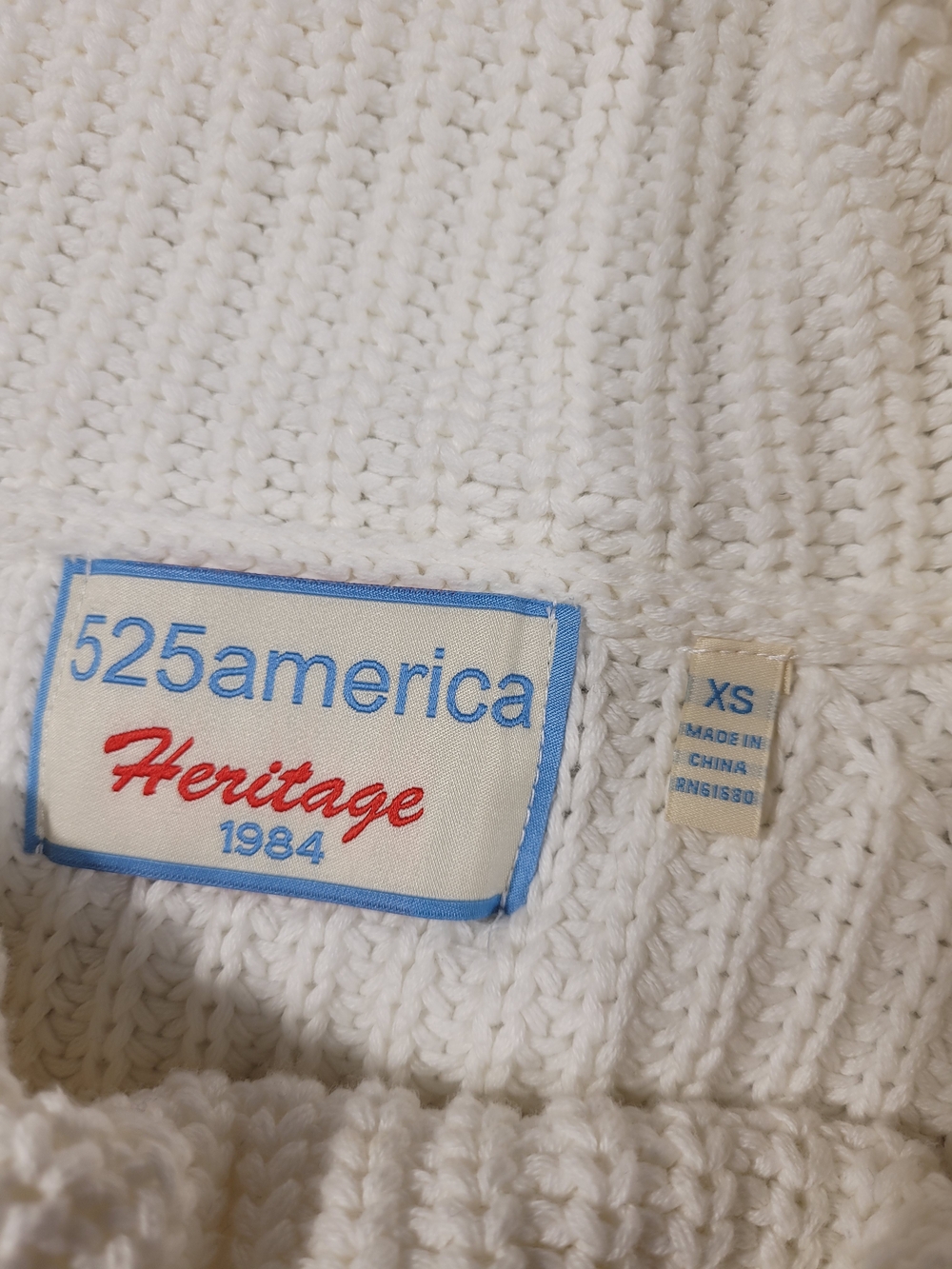 525 America Cream Ribbed Cowl Neck Sweater - Picture 2 of 4